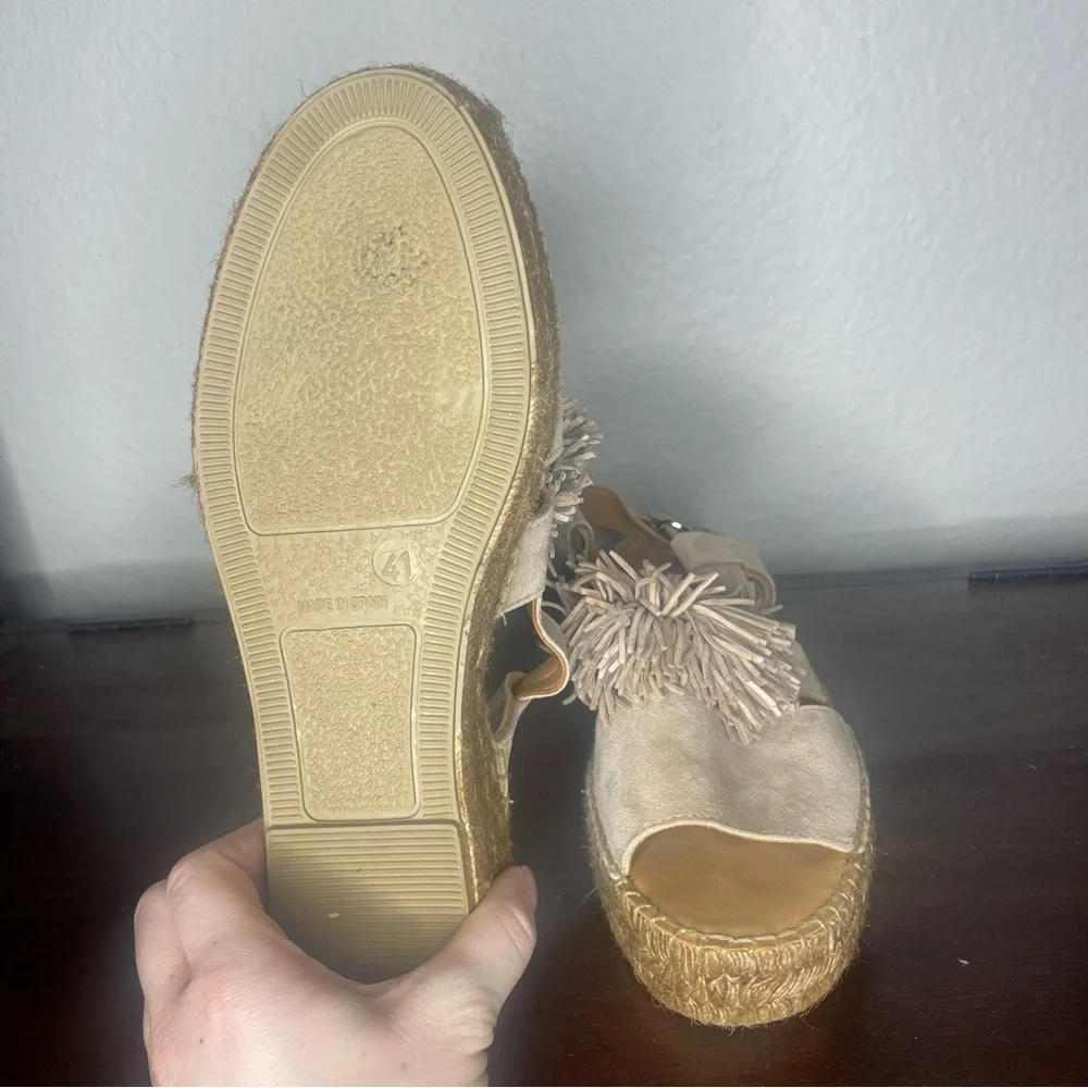 Anthropologie Naguisa Calau Fringe Espadrille Sandals Size 11